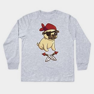 Pug Pirate Kids Long Sleeve T-Shirt